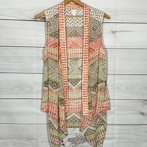 Chico's Sheer Sleeveless Cardigan Duster Coverup Size 12/Large/Chico's 2